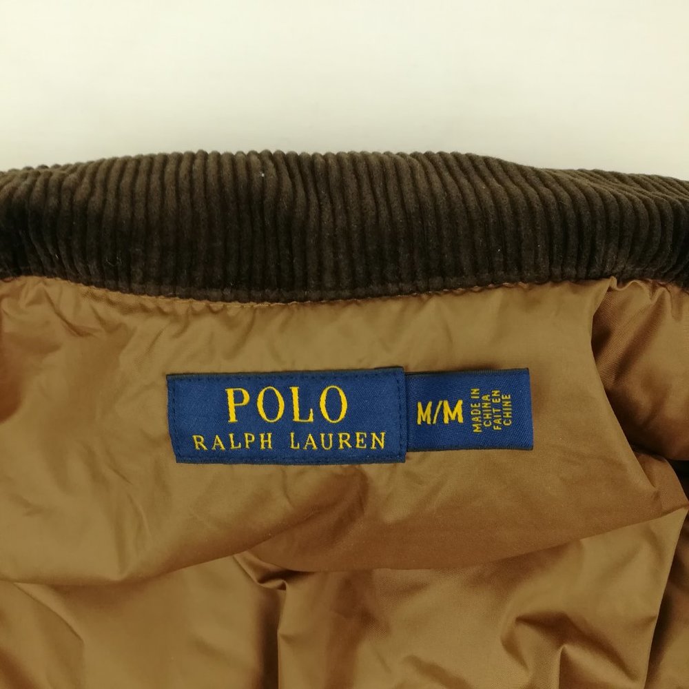 Polo Ralph Lauren Tweed Wool Down Hunting Vest Jacket Suede - Picture 5 of 8
